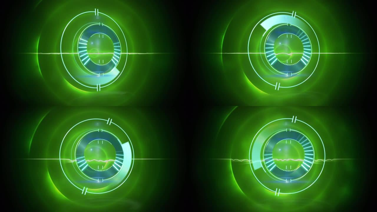 绿色圆圈扫描范围动画