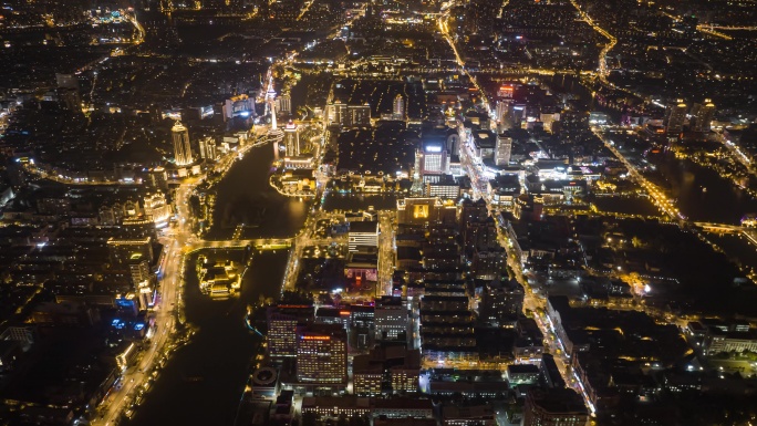 8K南通夜景航拍延时合集