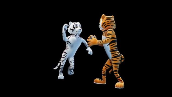 老虎和母老虎跳舞萨尔萨舞
