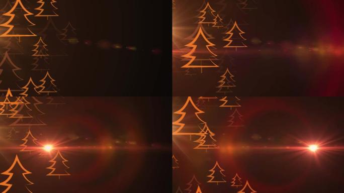圣诞节在枞树上的光斑动画