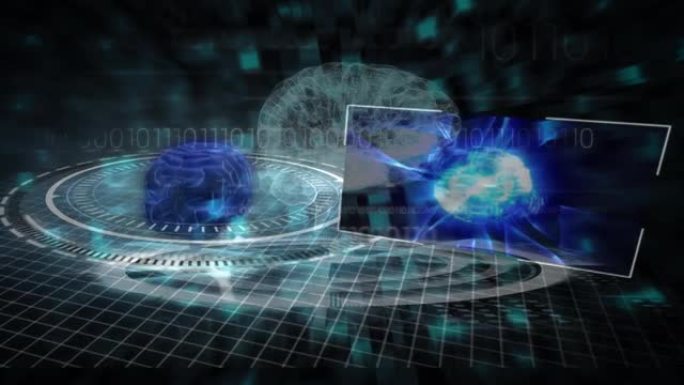 范围扫描和数字大脑上的数字屏幕动画