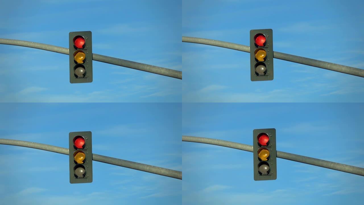 慢动作120fps的街道交通信号灯