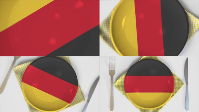德国国旗在盘子上