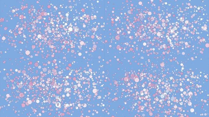 粉色蓝色柔和小圆圈抽象运动背景