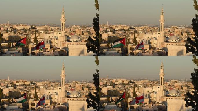 美丽的日落时，他的天际线令人惊叹。马达巴 (Madaba) 是约旦的一座古镇，位于首都安曼西南。