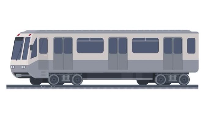 地铁列车。火车乘火车的动画。卡通
