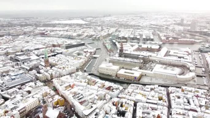克里斯蒂安堡宫:白雪覆盖的哥本哈根