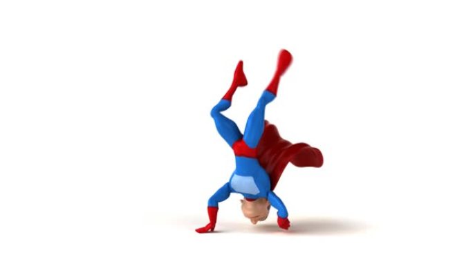 有趣的3D卡通超级英雄做霹雳舞