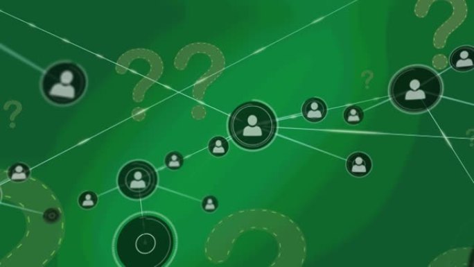 绿色背景上的连接网络动画