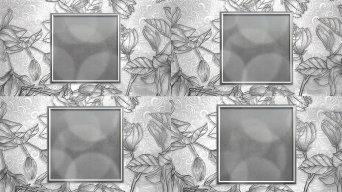 带有花朵图案的黑色框架