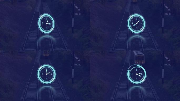 时钟在火车上快速移动的动画