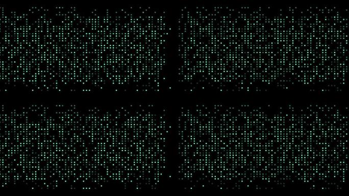 4k动画矩阵绿色蓝色网格。动画背景。高清设计元素。