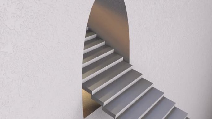 墙壁开口中的阶梯式楼梯