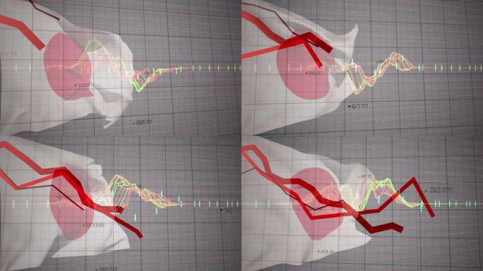 日本国旗上的图形动画和数据处理