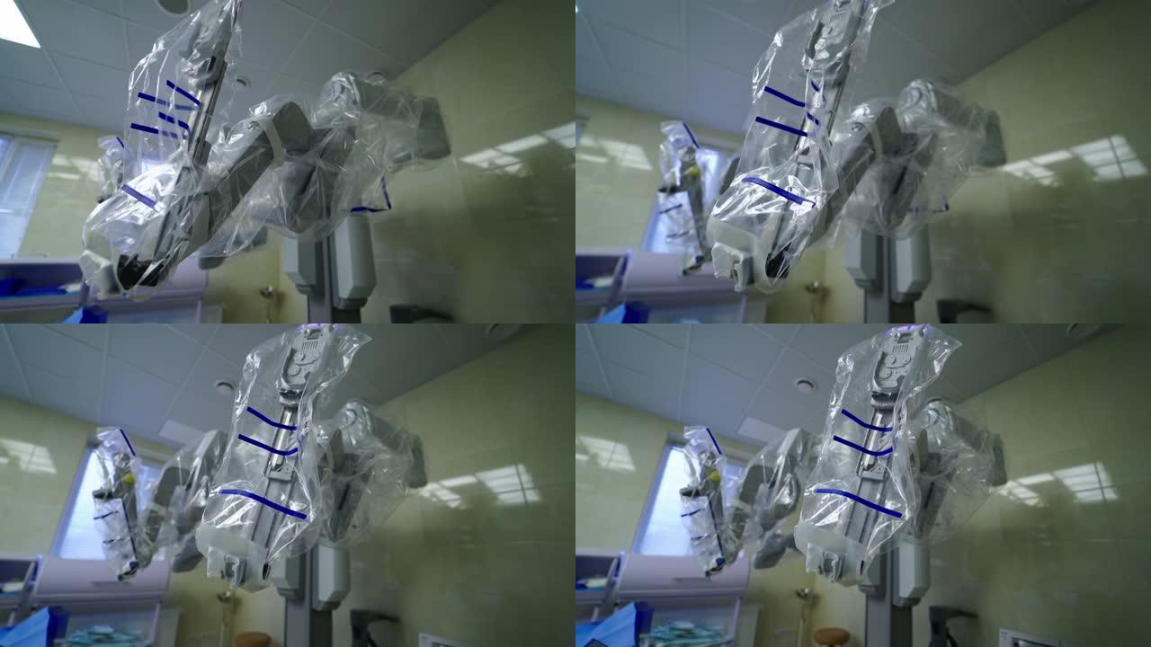 涉及机器人的医疗操作。带有3D视图内窥镜的医疗机器人手术