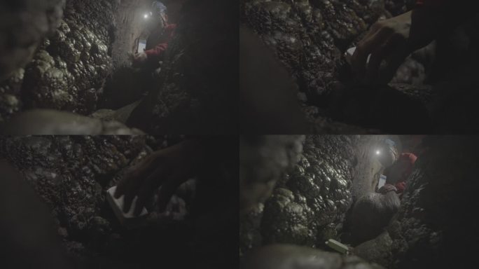M1科研人员在山洞中考察