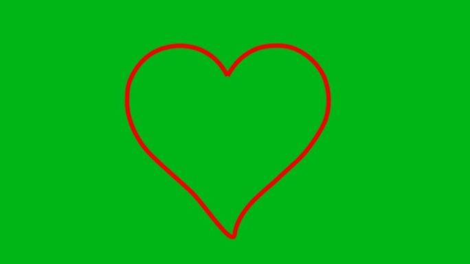 红心运动图形与绿屏背景
