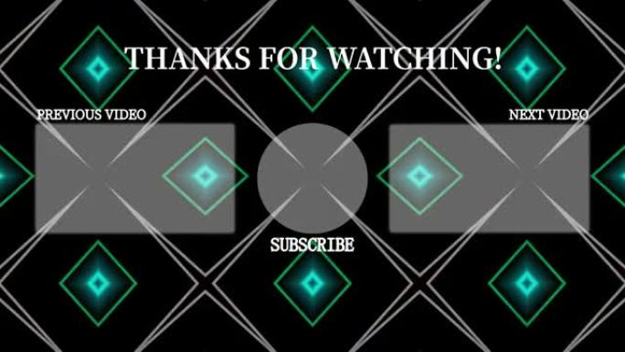 霓虹灯图案结束卡结束屏幕运动图形