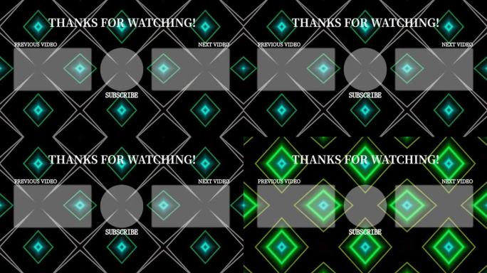 霓虹灯图案结束卡结束屏幕运动图形
