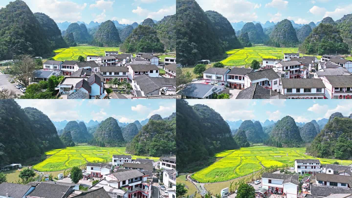 万峰林山间油菜花航拍