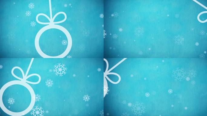 圣诞节小摆设上的雪的动画