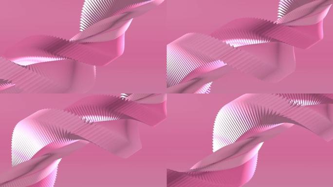 循环。抽象的粉红色背景与动态兰花色3d线条。粉红线条的3D动画。现代视频背景，动画，屏幕保护程序，复