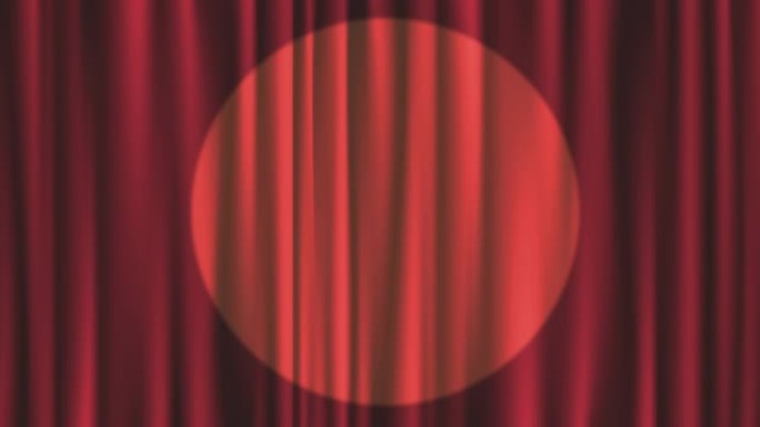带有动画舞台灯和色度关键背景的红色舞台窗帘