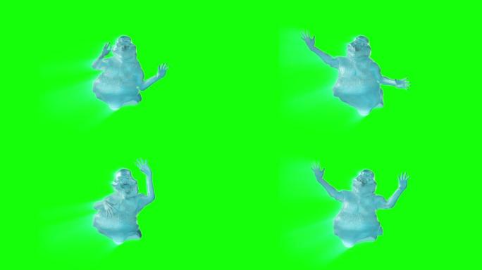 有趣的可怕幽灵渲染3d
