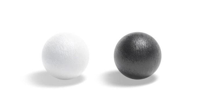 空白皮革黑白球模型，环形旋转