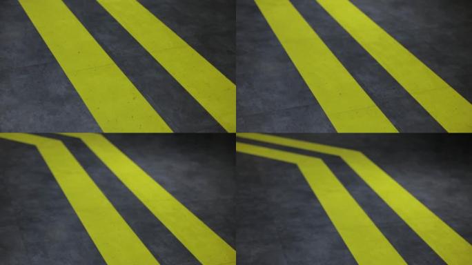 现代混凝土地板上的黄色导条