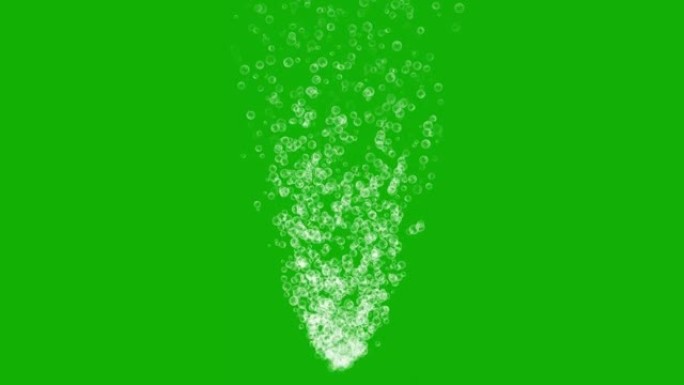 绿色屏幕背景的上升气泡运动图形