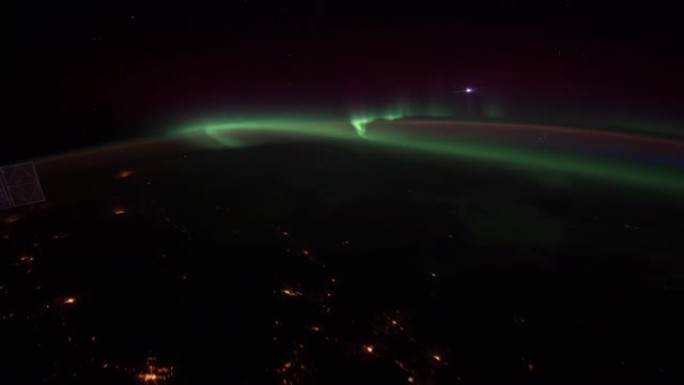 北美东部的北极光空间站国际空间站航拍