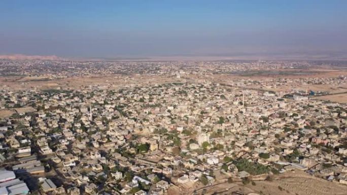 巴勒斯坦领土全景杰里科市的鸟瞰图