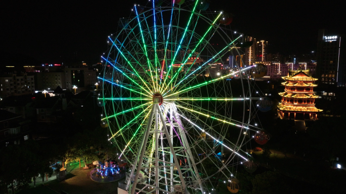 【5k合集】航拍玉环公园夜景