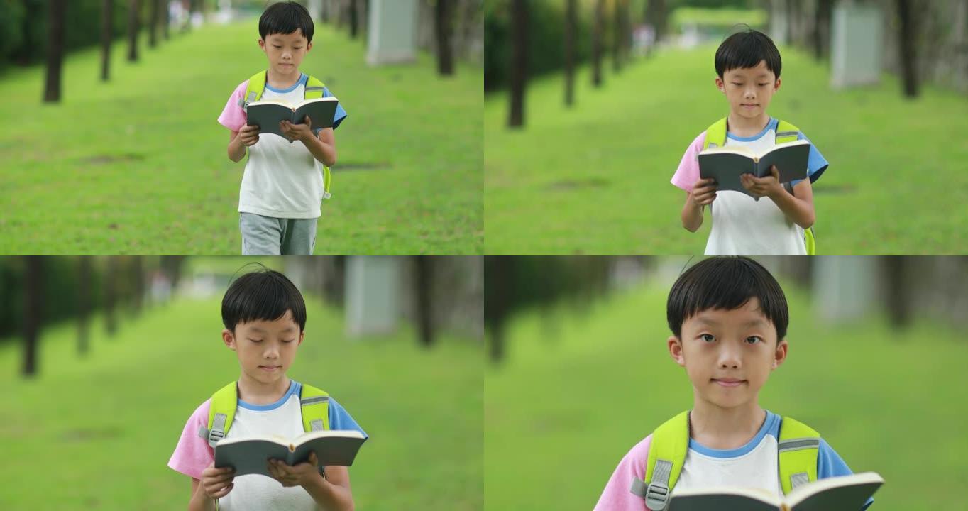 小男孩看书小男孩看书公园草地读书学习