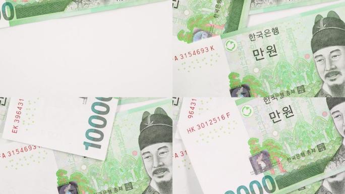 韩国货币票据。10000赢了