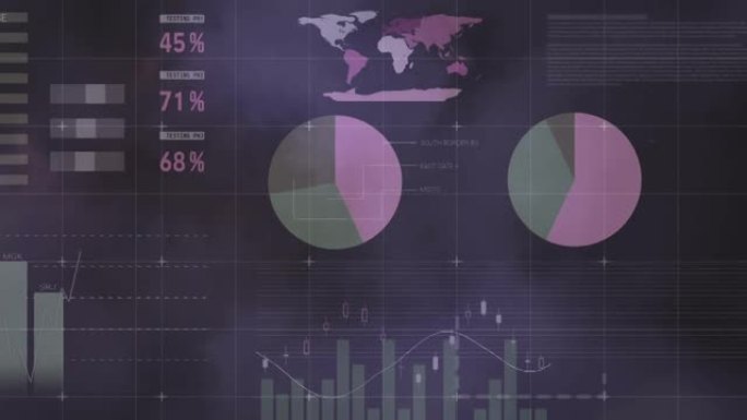 云和天空上的统计处理动画