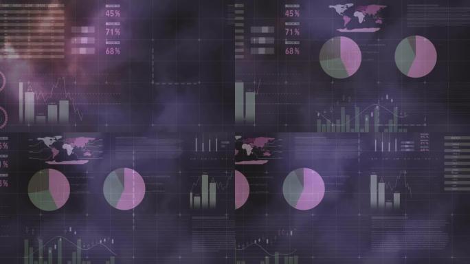 云和天空上的统计处理动画