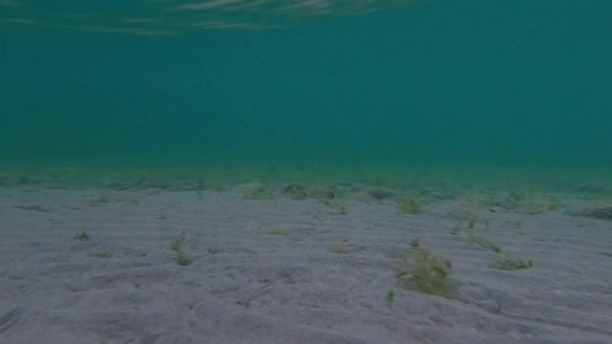 然后在杰克逊湖水下移动的大提顿人的全景