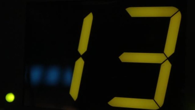 带电子记分牌的时钟显示，特写