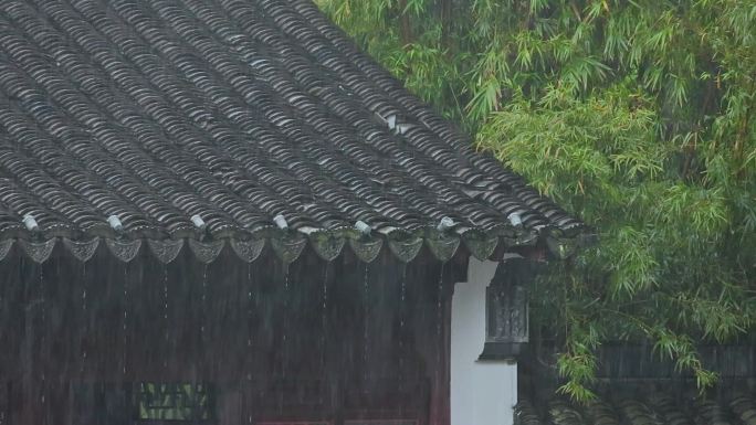 屋檐雨滴雨天雨水雨景