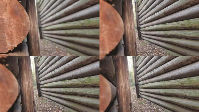 地下掩体中Salpa线防御工事的围栏上的木材