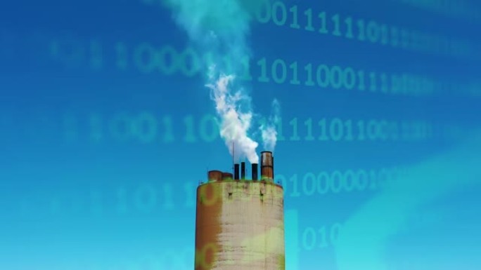 用二进制码计数器分析烟囱工业的污染烟气。减少气体排放。保护地球。