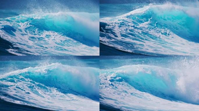 波浪。强大的海浪在马尔代夫的苏丹冲浪点破裂