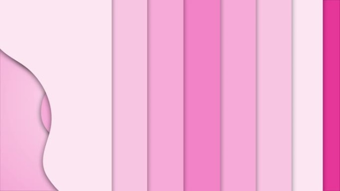 3月8日，母亲节的4k动画背景。粉红色背景上剪纸艺术风格的动画女性剪影