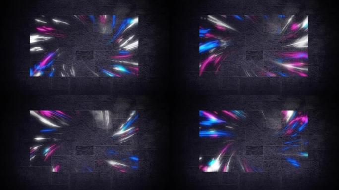 灰色背景上彩色光迹的动画
