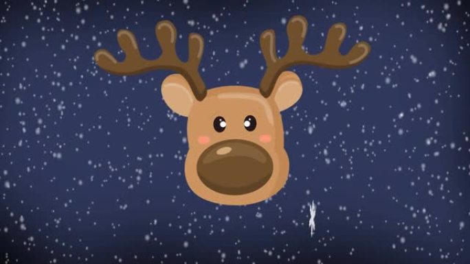 圣诞节降落的驯鹿动画