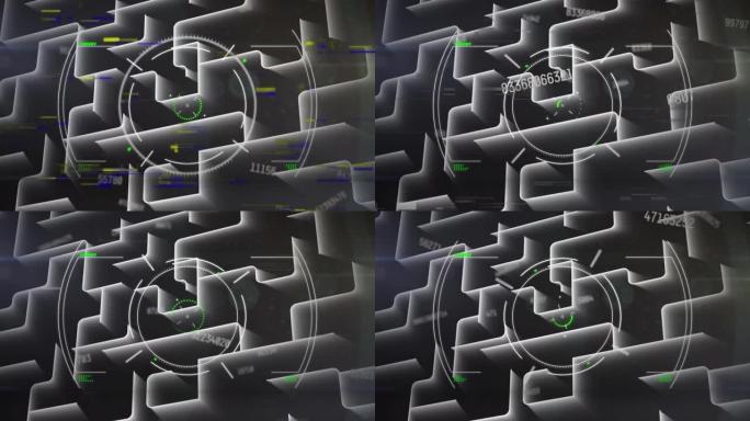 迷宫上的范围扫描和数字处理动画