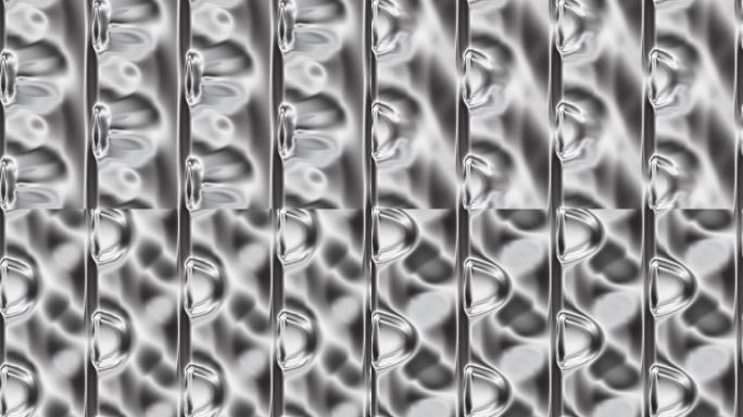 液体银色背景与流动元素，抽象循环视频