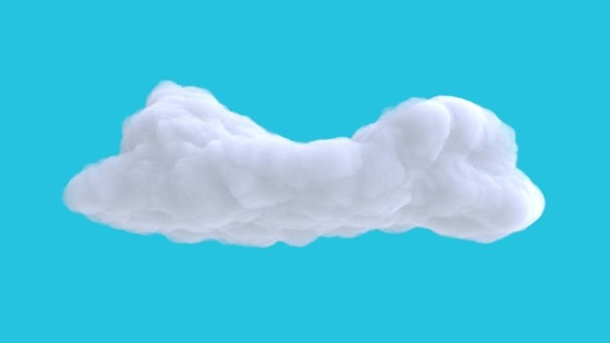 蓝色背景上孤立的白云。现代定格风格的现实3d艺术元素。最小抽象图形设计。时尚循环卡通动画。